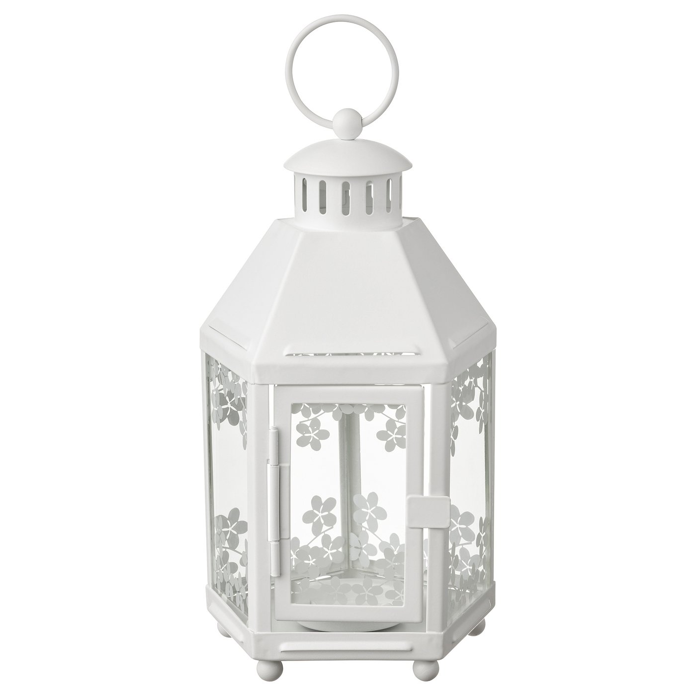 KRINGSYNT lantern f/tealight, indoor/outdoor, white, 8 ¼