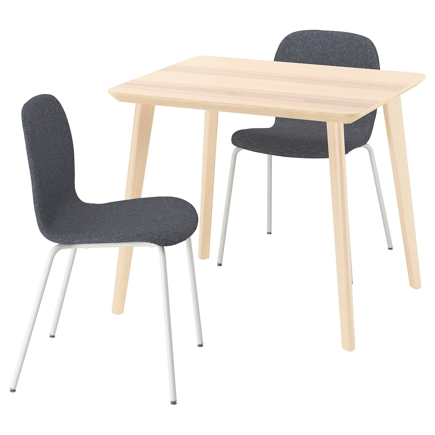 LISABO / KARLPETTER table and 2 chairs, ash veneer/Gunnared medium