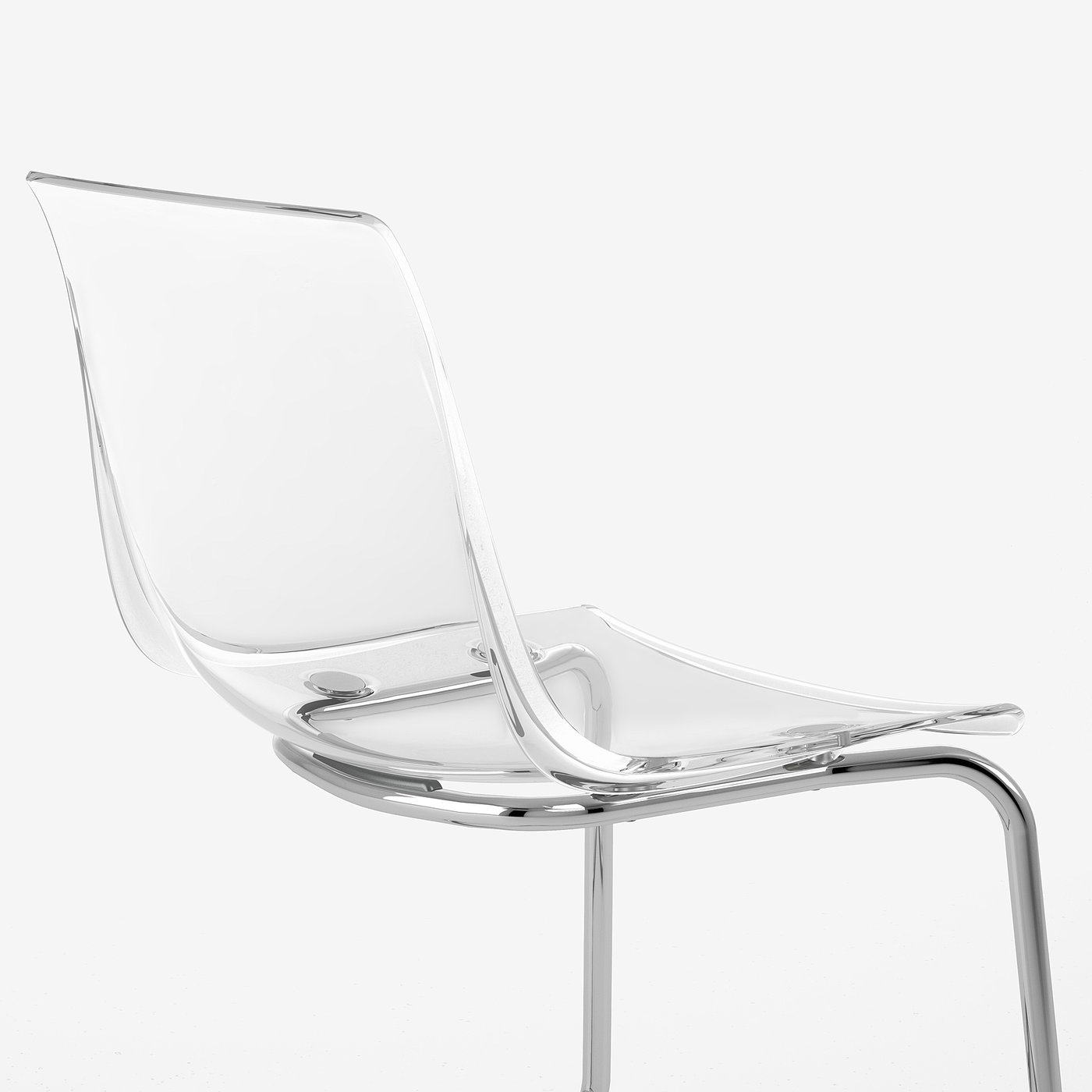 TOBIAS chair, clear/chrome plated - IKEA