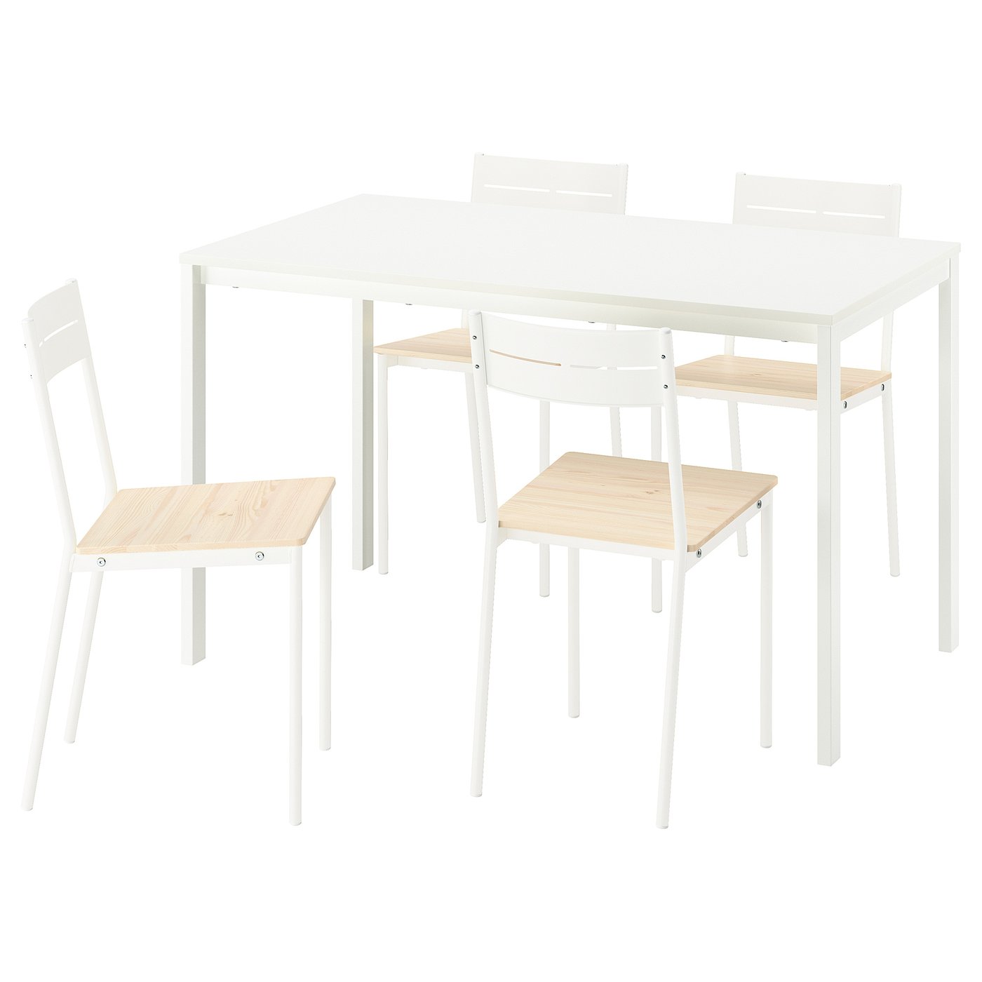 VIHALS / VIHALS table and 4 chairs, white white/white, 491/4x291/8