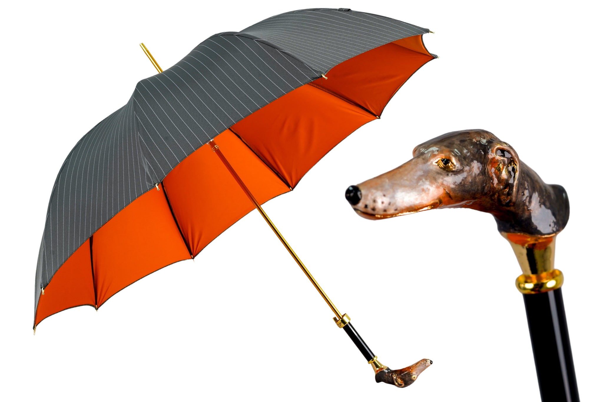 Exclusive striped umbrella - hand-painted greyhound umbrella