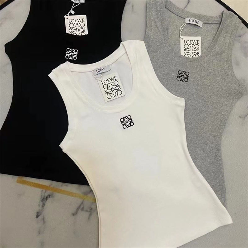 LOEWE ロエベ ブランドリブタンクトップ レディース ブラ紐隠し