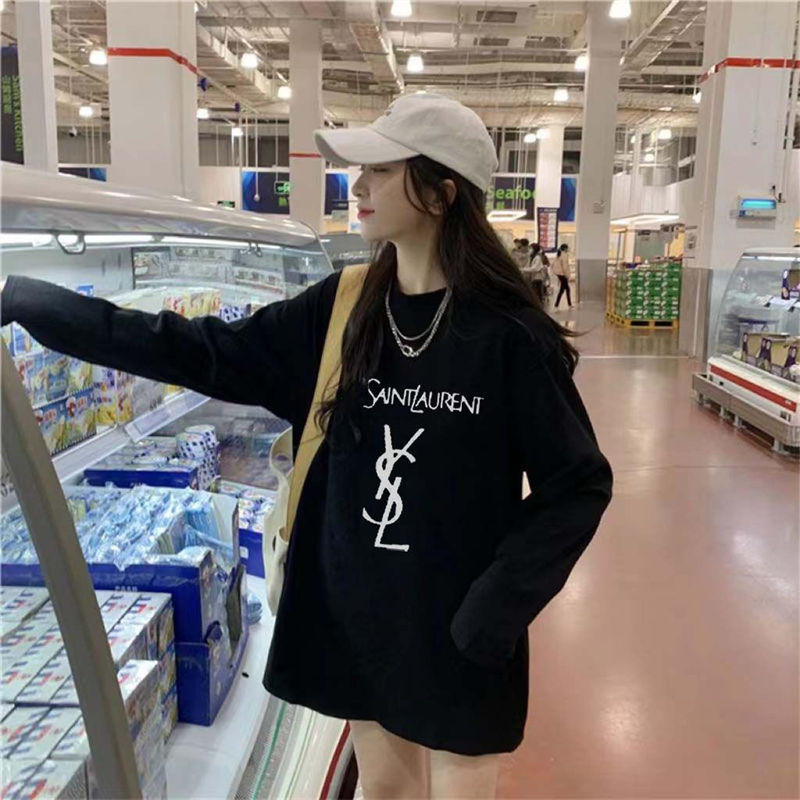 Ysl tシャツ長袖 イヴサンローラン ブランド トレーナー レディース