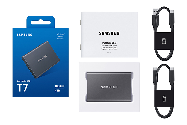 コンパクトでスタイリッシュな「Samsung Portable SSD T7」に 最大容量