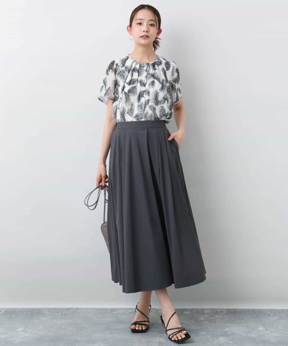 ジャージーフレアスカート/接触冷感/速乾/洗える(ロング・マキシ丈