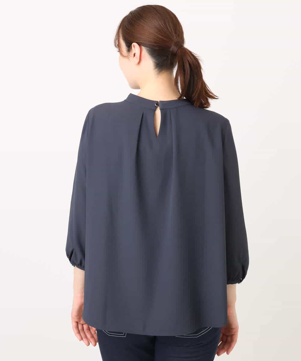 サテンジョーゼットリボンタイブラウス/洗える/WEB限定サイズあり