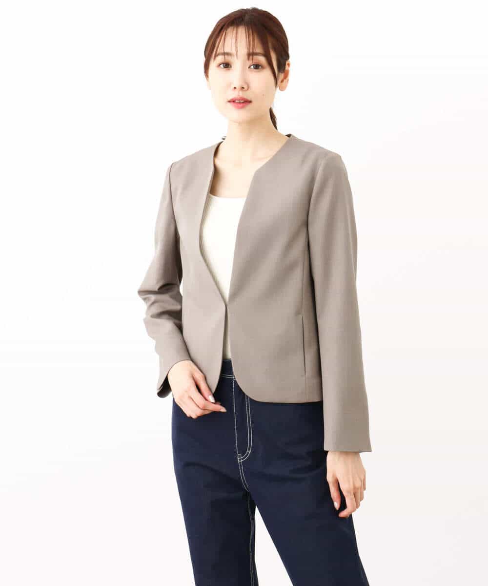 ノーカラージャケット/セットアップ対応/洗える(ノーカラージャケット