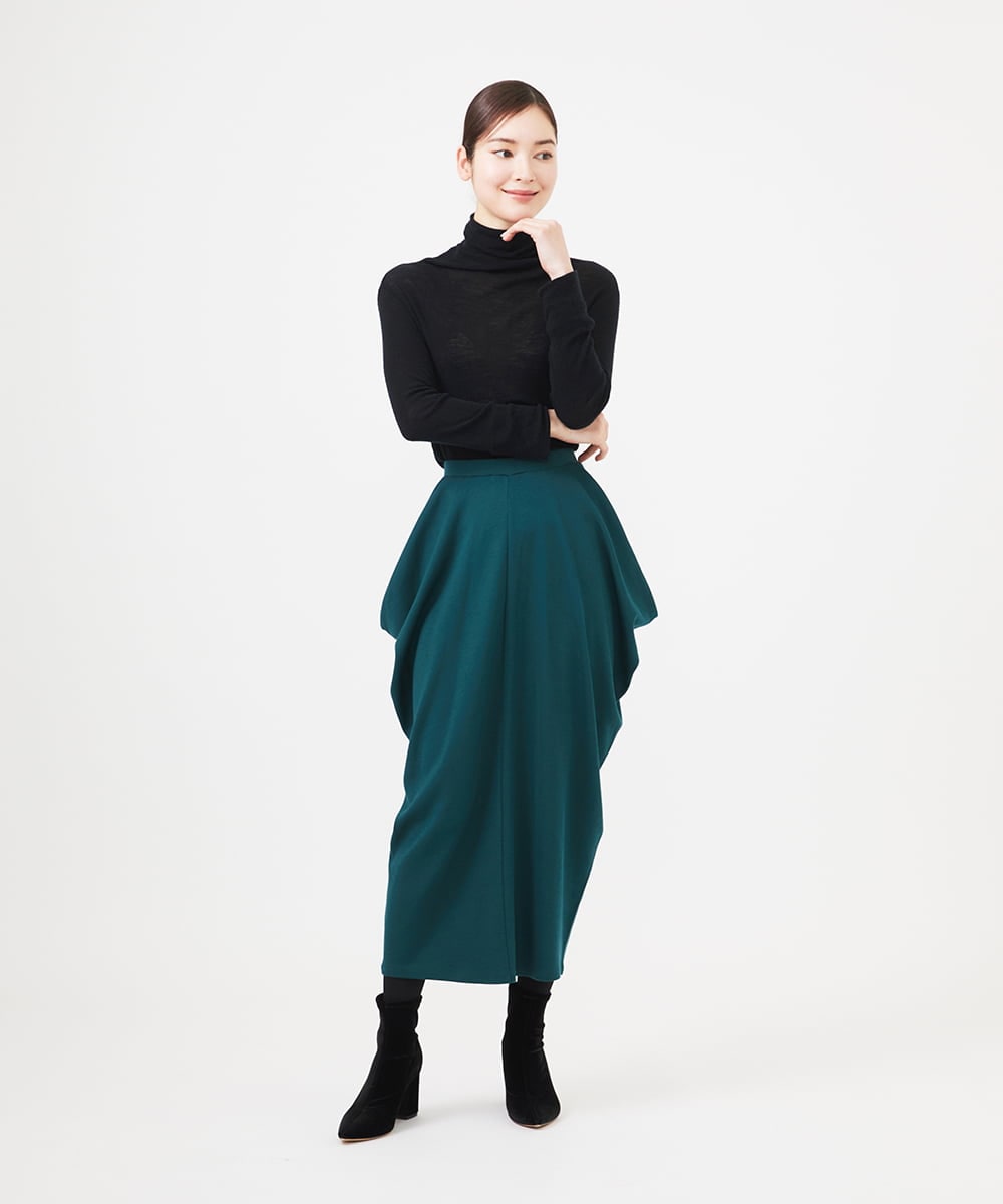 オーガニックコットンドレープスカート(ミモレ丈スカート) | Sybilla