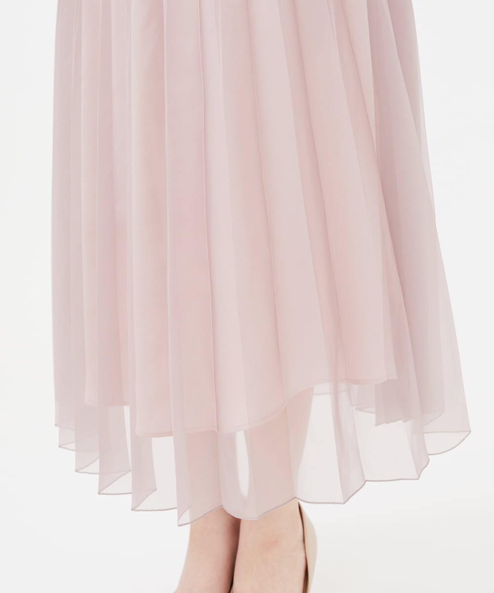 メディア着用】オーガンジープリーツスカート(ミモレ丈スカート