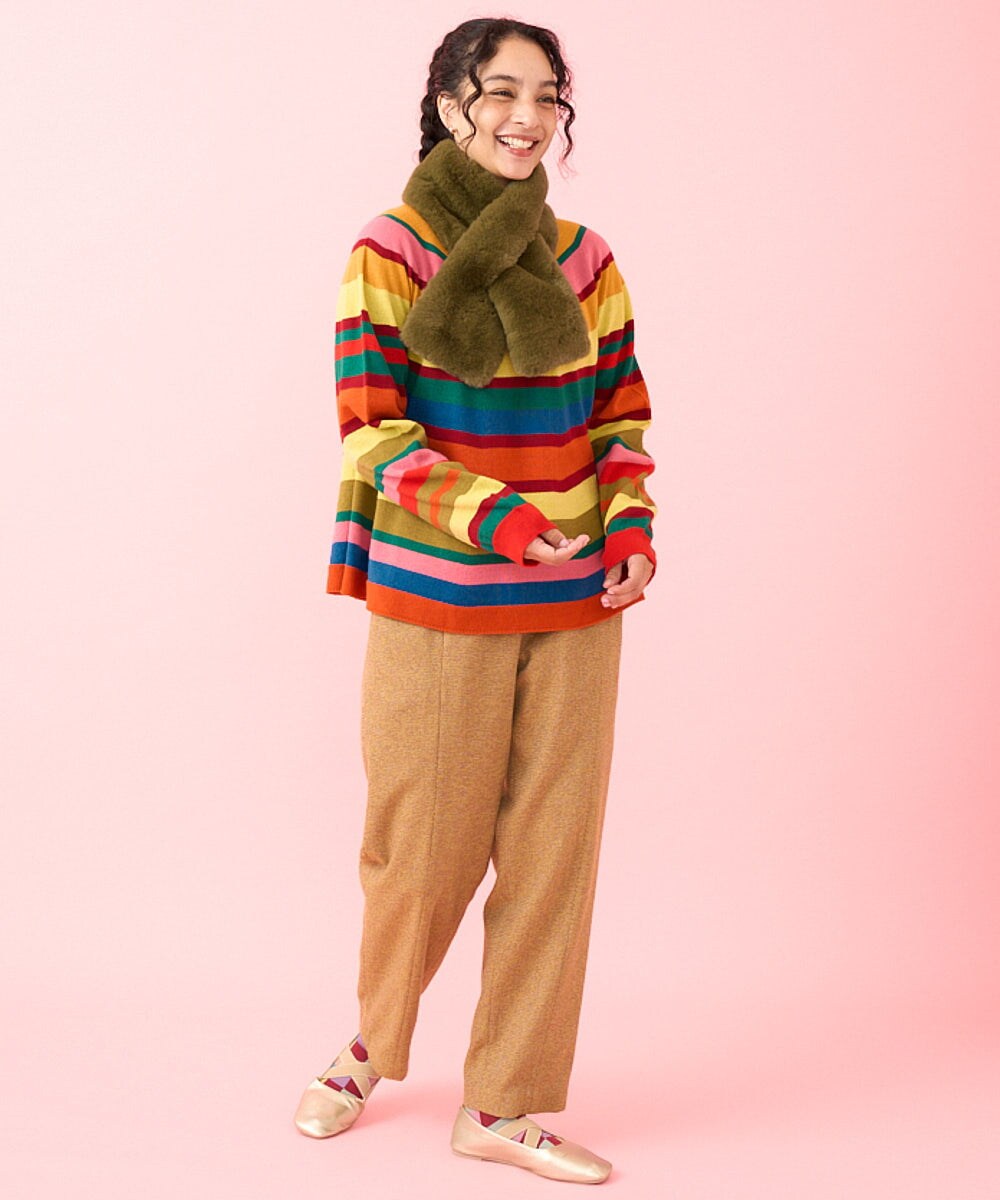 日本製】ホールガーメント マルチボーダーニットプルオーバー(ニット