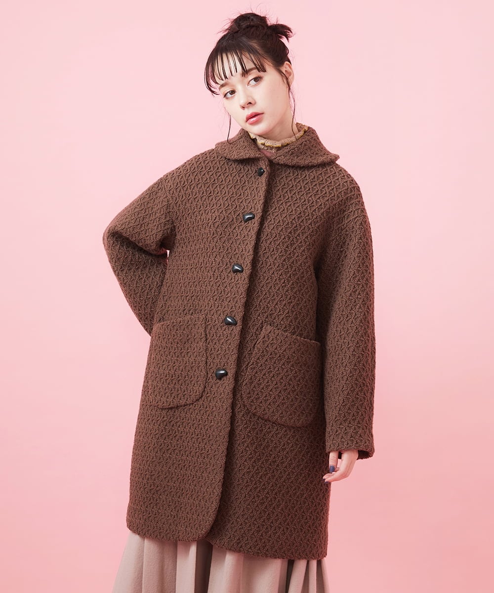 Cuerda ラッセル編みロングコート(ステンカラーコート) | Jocomomola