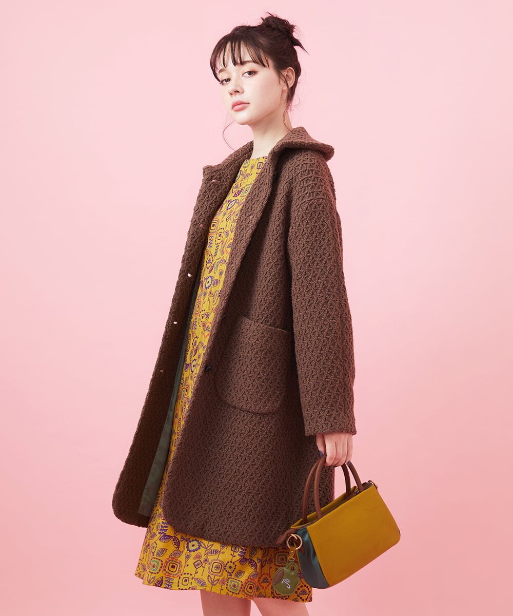 Cuerda ラッセル編みロングコート(ステンカラーコート) | Jocomomola