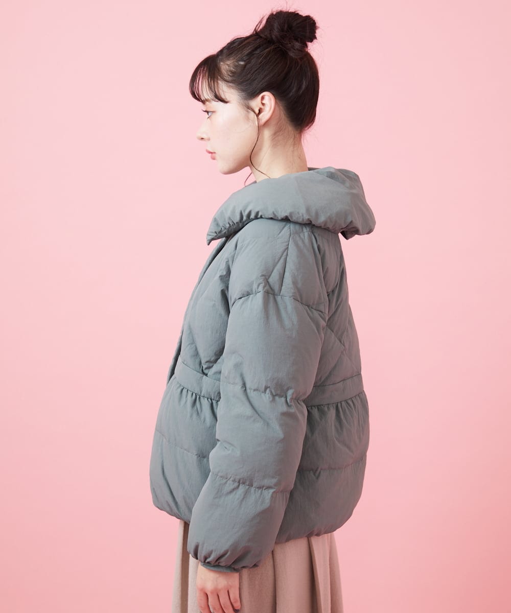 ナイロンワッシャーショートダウンジャケット(ダウンジャケット