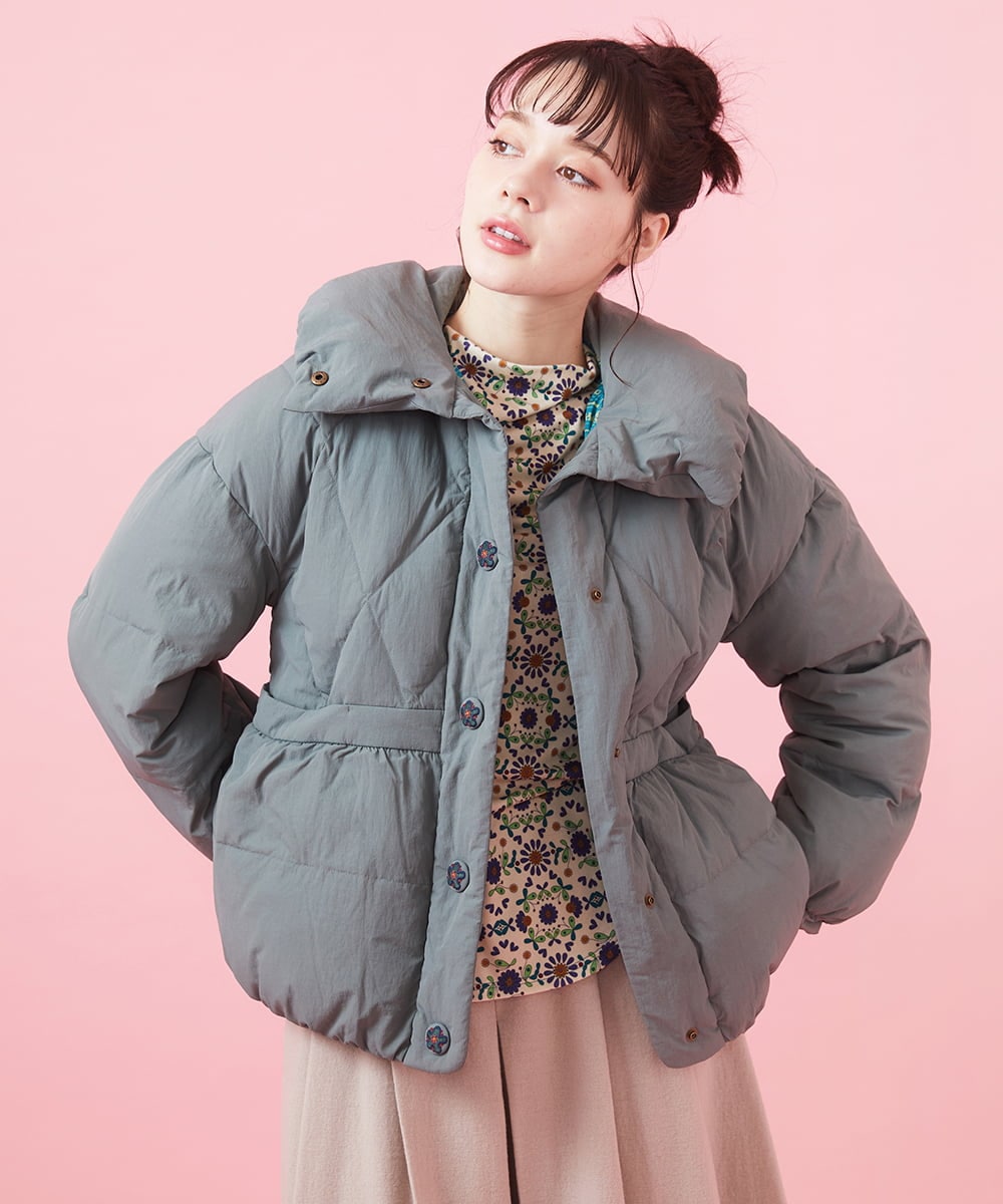 ナイロンワッシャーショートダウンジャケット(ダウンジャケット