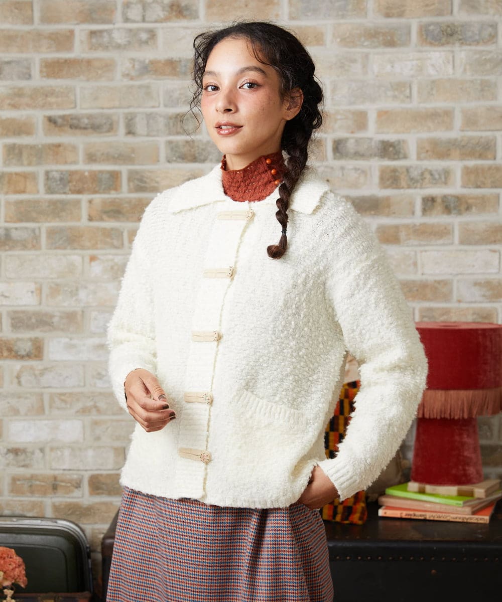 ウールライクループニットカーディガン(カーディガン) | Jocomomola