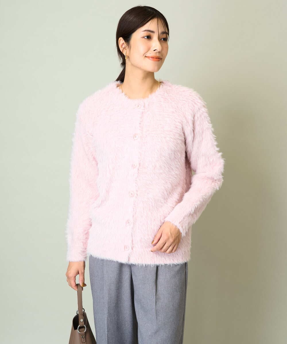 フェザーヤーンクルーネックニットカーディガン(カーディガン) | a.v.v