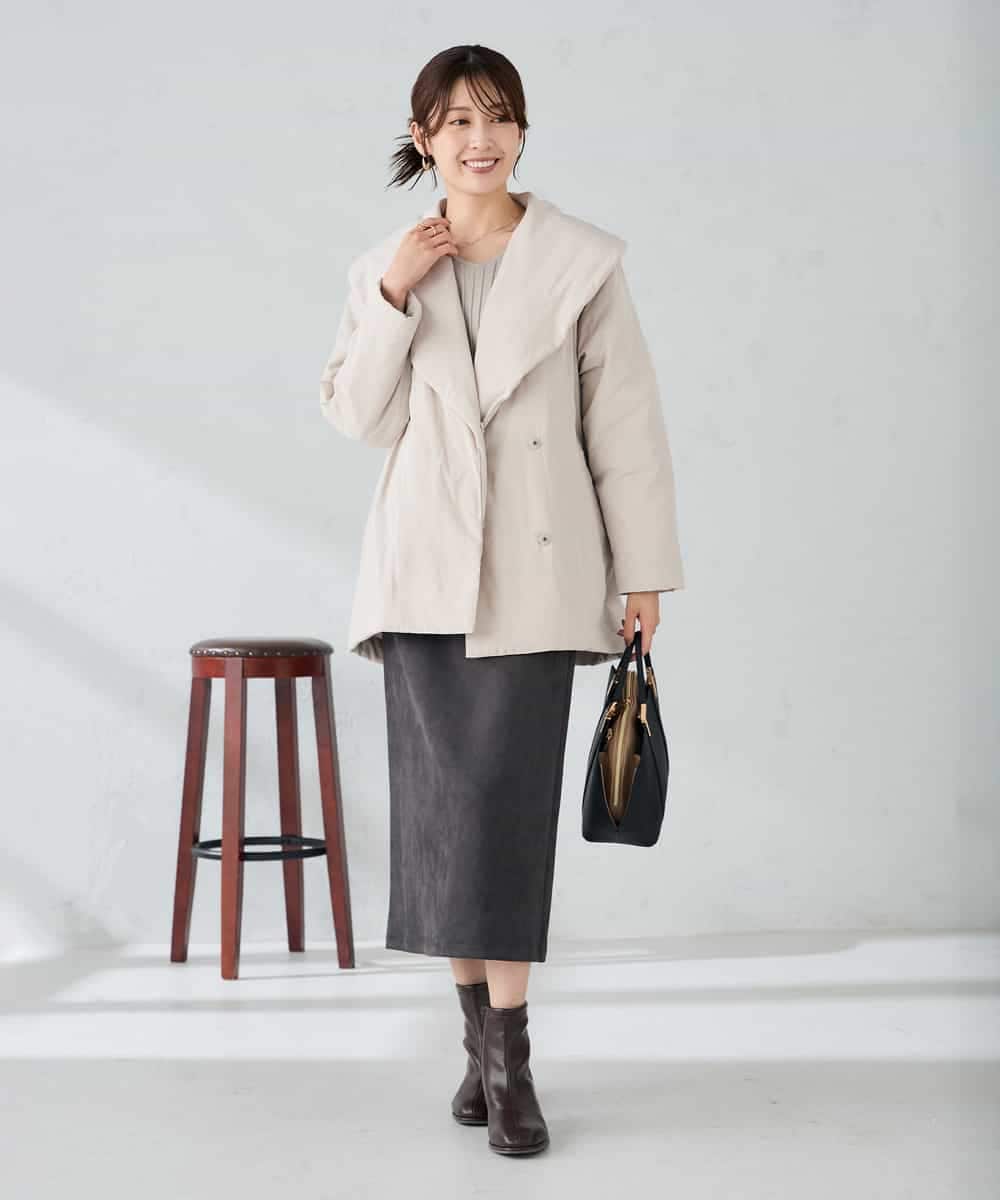 ショールカラー中綿コート(ステンカラーコート) | a.v.v(アー・ヴェ