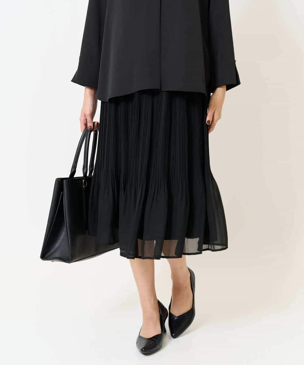 洗える】シフォンプリーツスカート(ひざ丈スカート) | a.v.v(アー