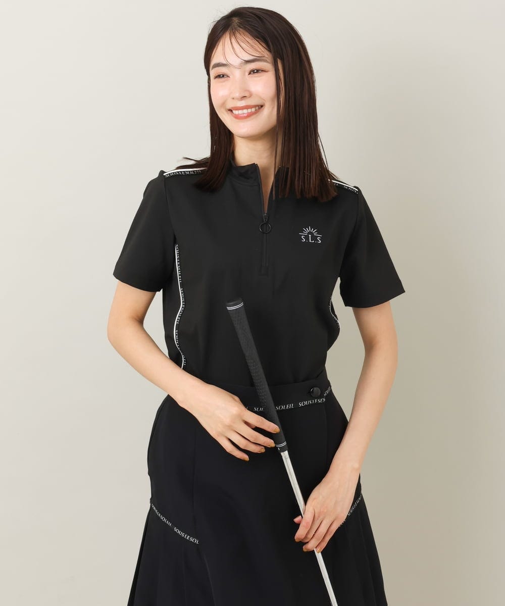 レディースゴルフウエア ハーフZIPモックネックトップス(カットソー・T
