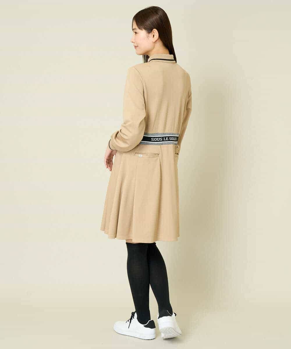 レディースゴルフウェア ラインリブポロシャツワンピース(ワンピース