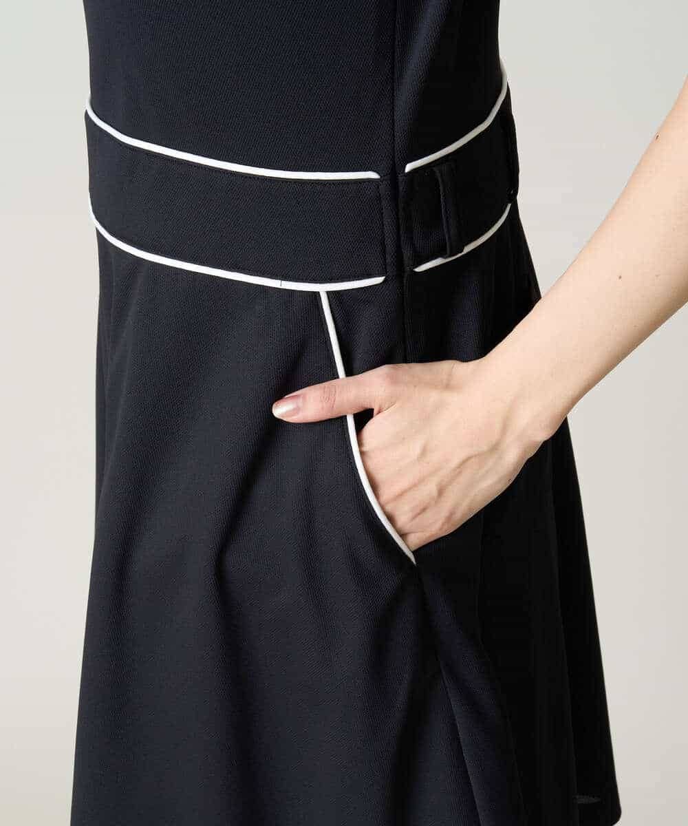 レディースゴルフウエア ハーフZIPモックネックワンピース(ワンピース