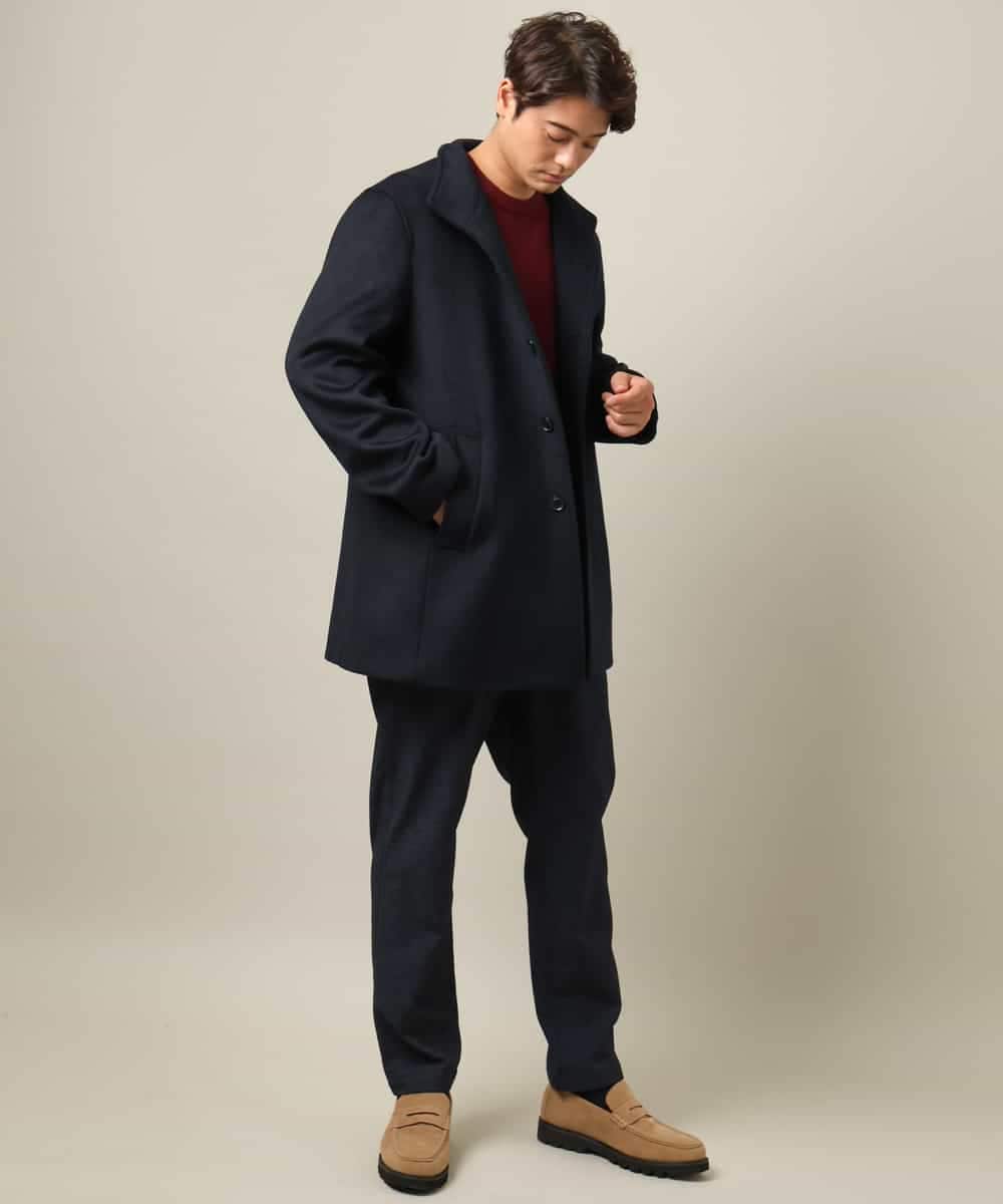 軽いウールアウター】ウールライトビーバースタンドカラーコート