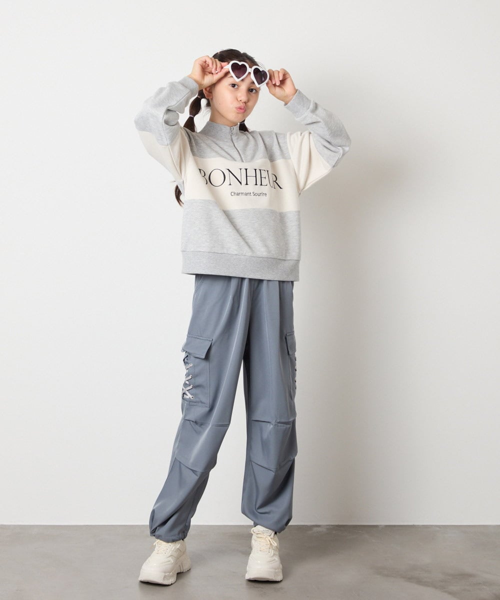 130-160]切り替えハーフジップスウェット(カットソー・Tシャツ