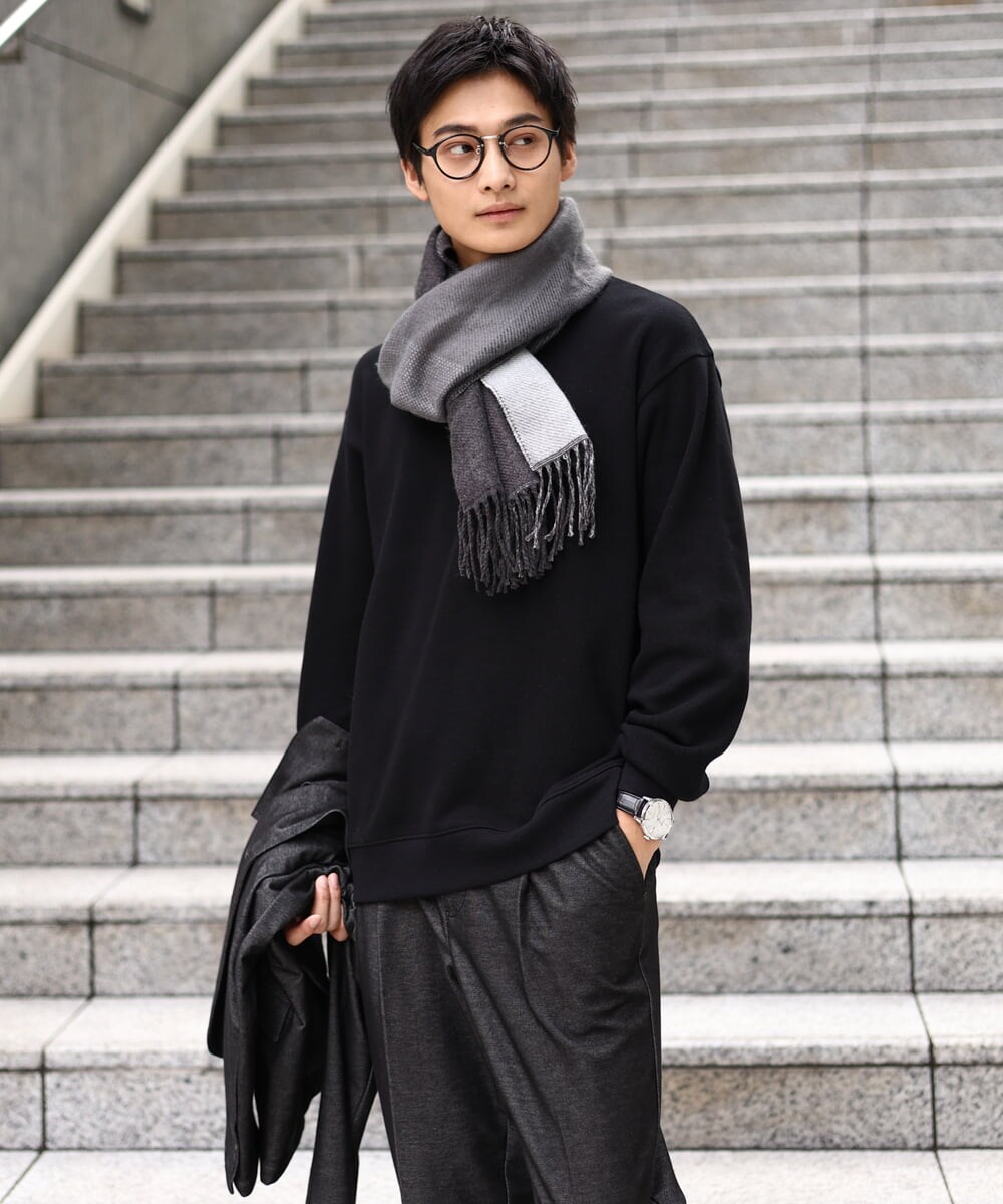 グレーが大人気】リバーシブルグラデーションマフラー(ストール