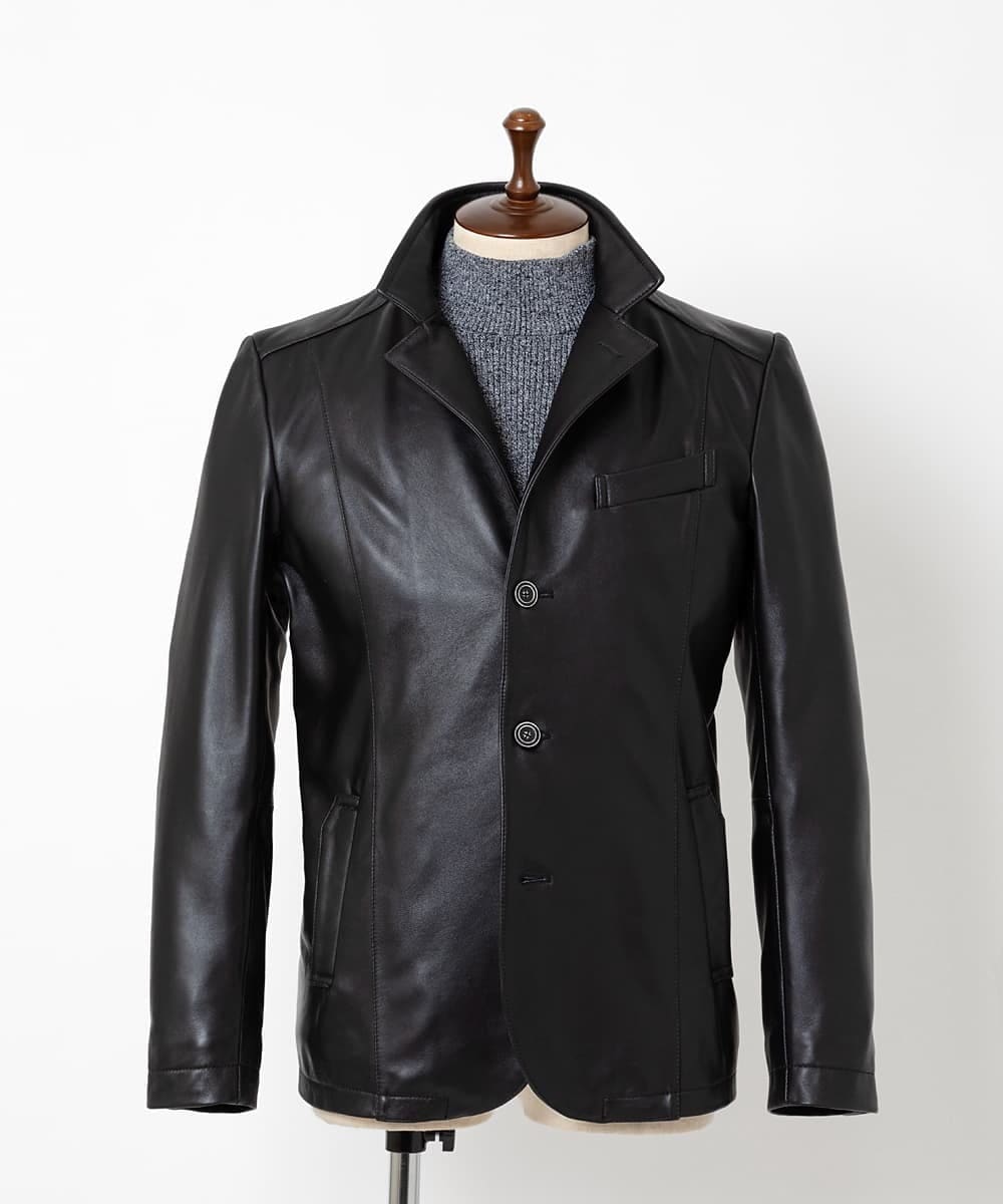 残りわずか】ラムレザーコンバーチブルジャケット(テーラード