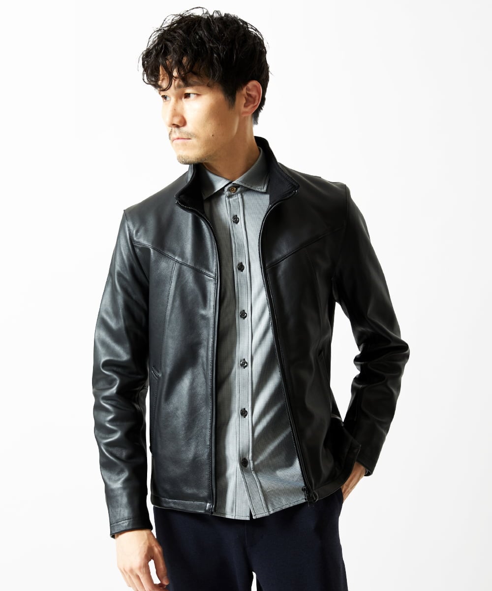 再入荷！】ラムレザー スタンドブルゾン(その他のコート・ブルゾン