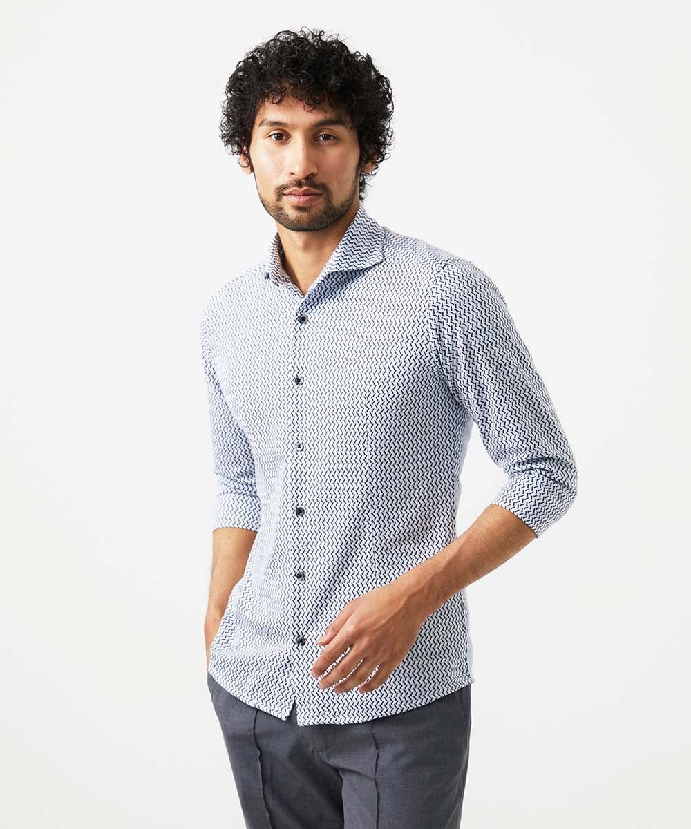 日本製》ストレッチラッセル七分袖シャツ(ブラウス・シャツ) | MICHEL