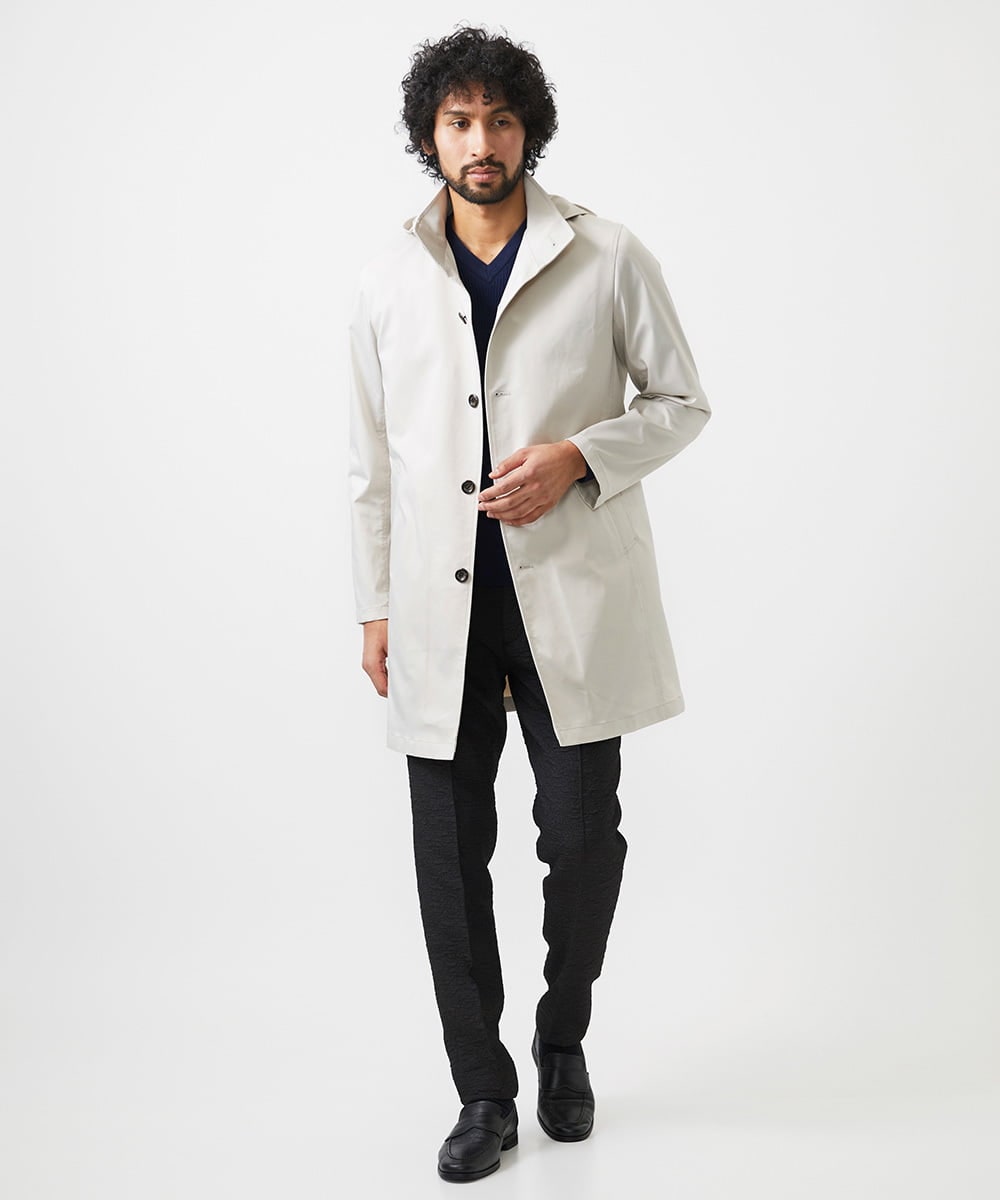 フード付きスタンドカラーコート(ステンカラーコート) | MICHEL KLEIN