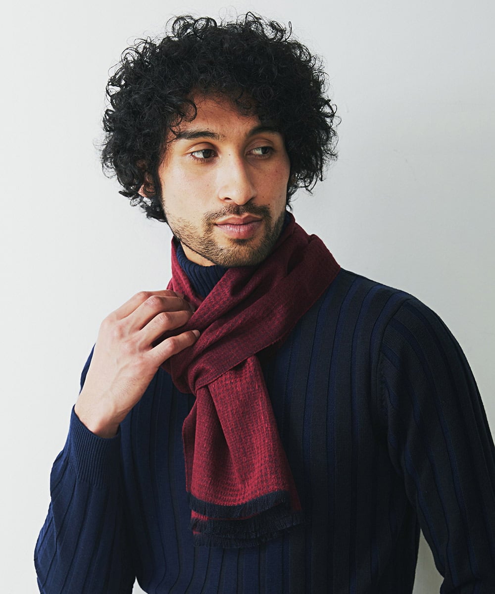 シルクグレンチェックマフラー(ストール・マフラー・スヌード