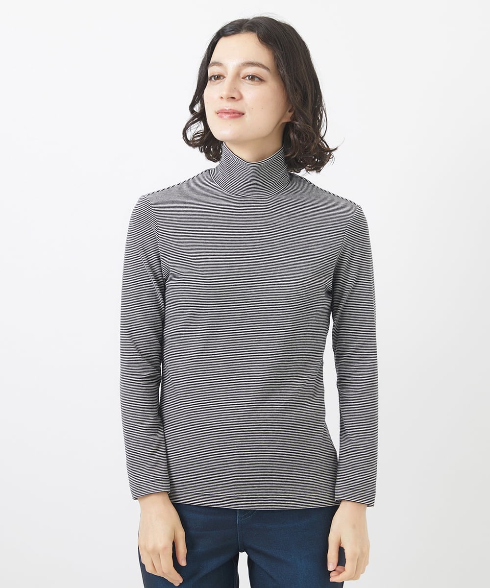 ミップ ベア天ボーダーハイネックカットソー(カットソー・Tシャツ