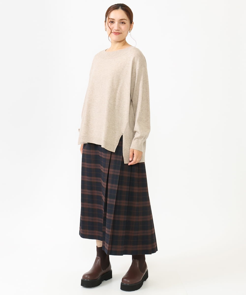 雑誌掲載】【大きいサイズ】サイドスリットニット(ニット・セーター