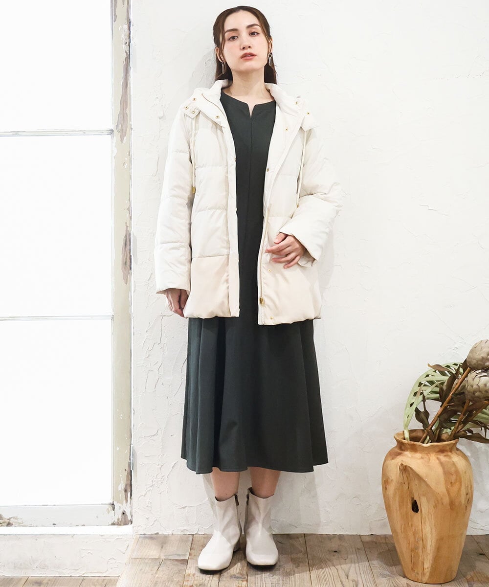 大きいサイズ】異素材ショートダウンジャケット(ダウンジャケット