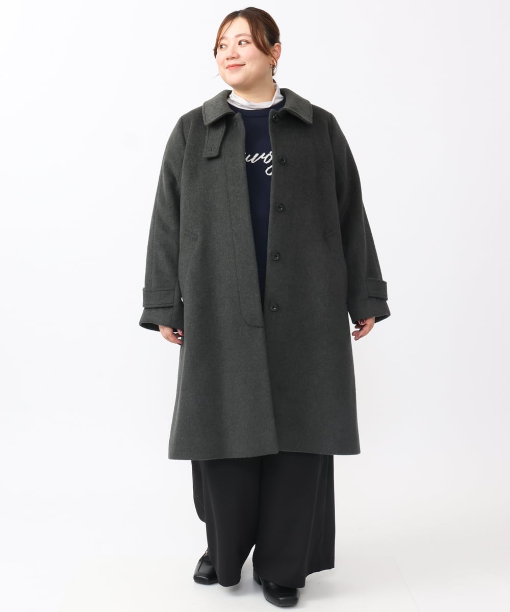 大きいサイズ】ステンカラーロングコート(ステンカラーコート) | eur3