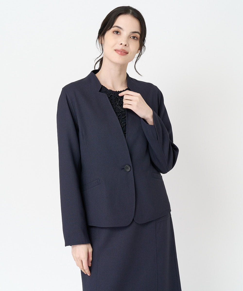 セットアップ対応]ノーカラージャケット(セットアップスカート