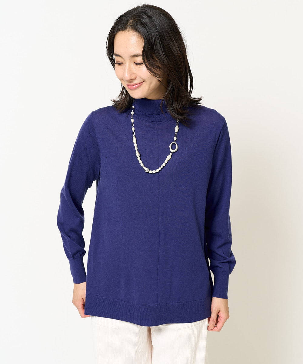 アンサンブル対応]ハイゲージウールタートルネックAラインニット