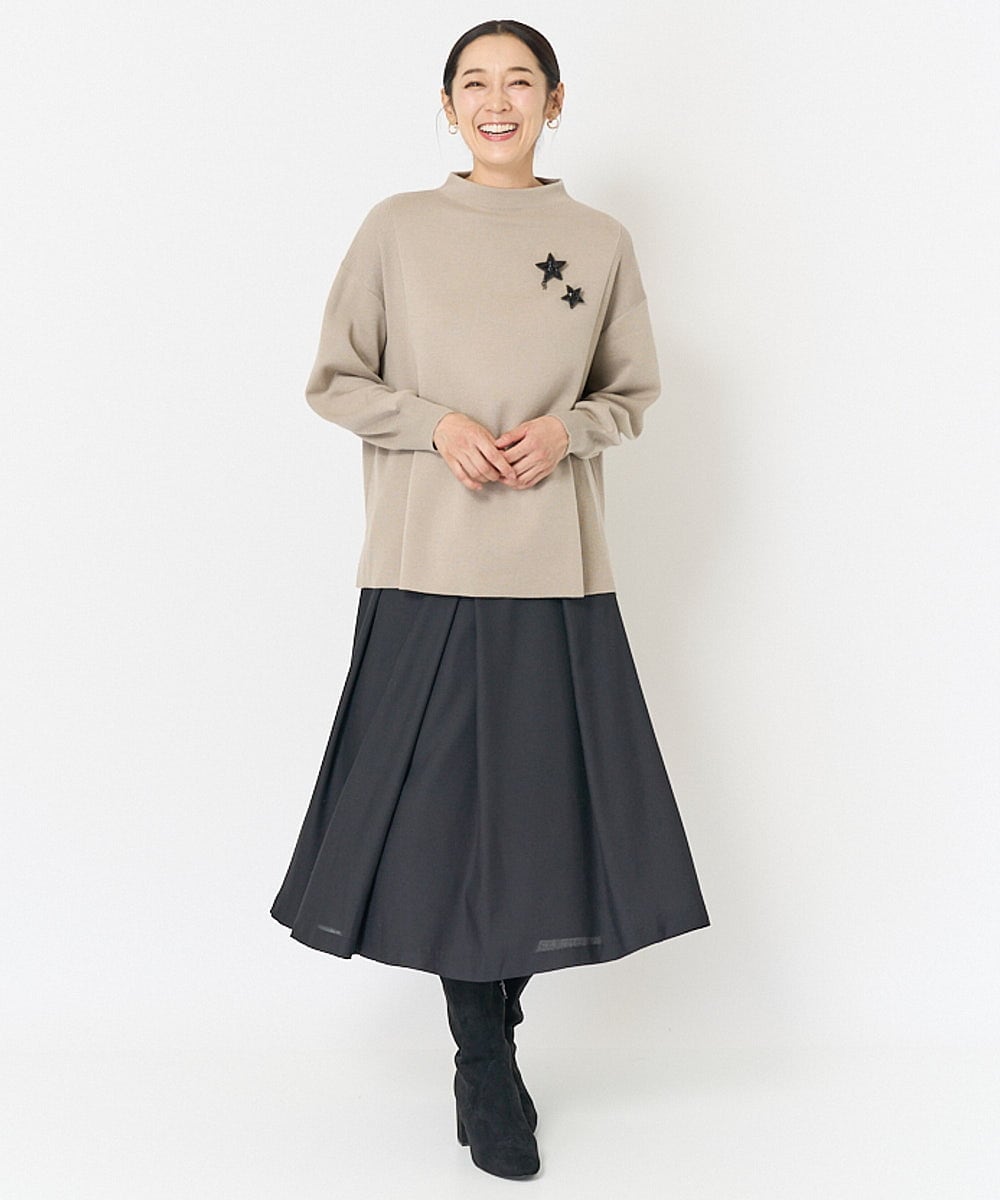 イレギュラーAラインタックスカート(ミモレ丈スカート) | GEORGES RECH