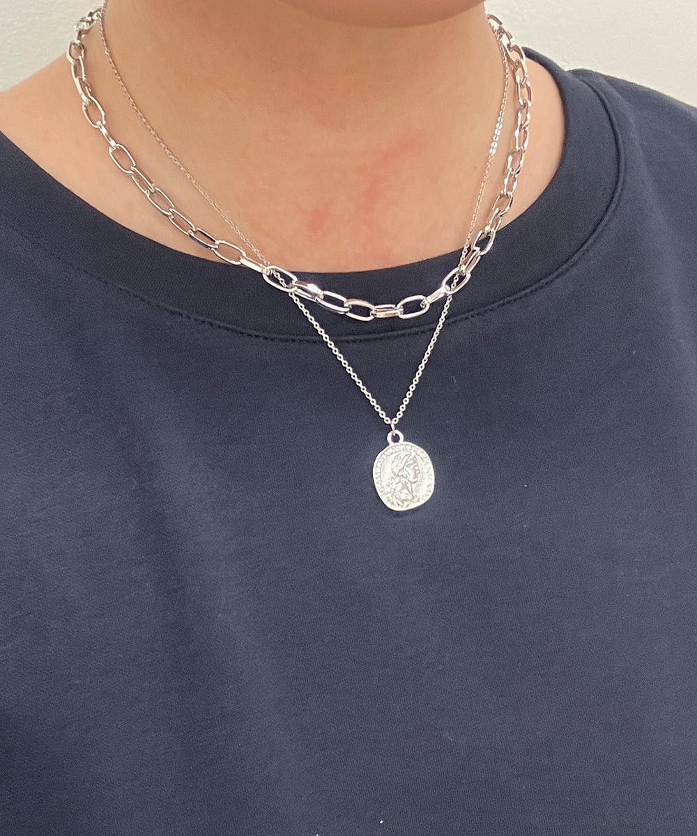 コイントップダブルチェーンネックレス(ネックレス) | al'aise