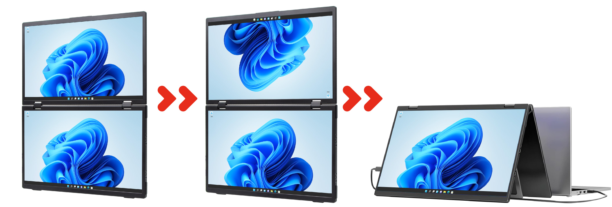 ITPROTECH 15.6型デュアル（2画面）モバイルモニター LCD15HC-IPSDUAL