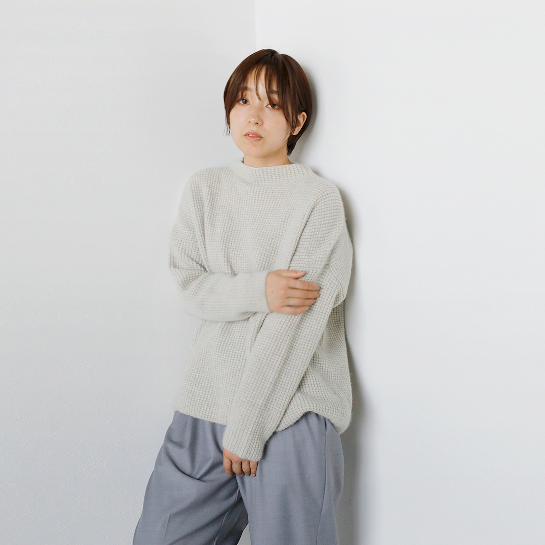 evam eva エヴァムエヴァ カシミヤ 畦編み ニット プルオーバー