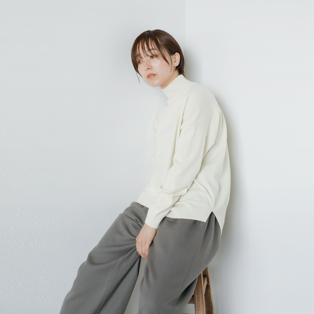 evam eva エヴァムエヴァ ウール タートルネック ニット プルオーバー