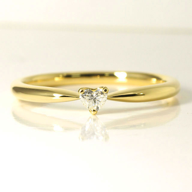 天然ダイヤモンド 【 ハートシェイプ 】 リング(指輪) 0.088ct Dカラー