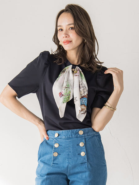 LADY HORSEスカーフ付きカットソー≪洗濯機で洗える≫ | Viaggio Blu