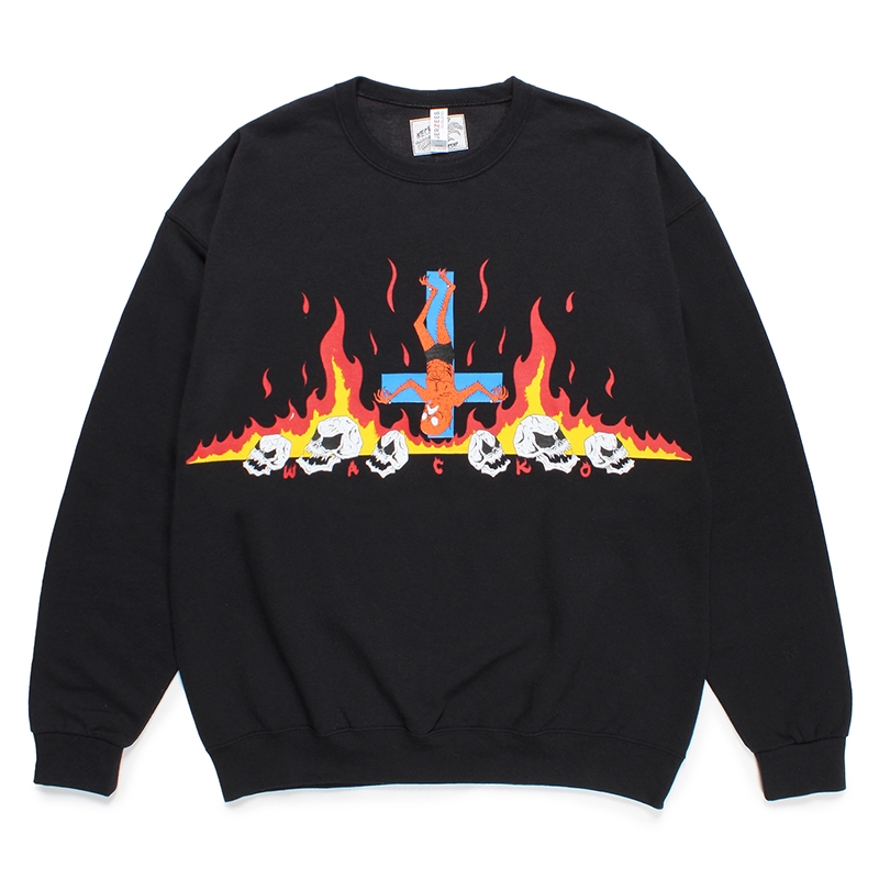 WACKO MARIA/NECKFACE / SWEAT SHIRT（BLACK）［クルーネック