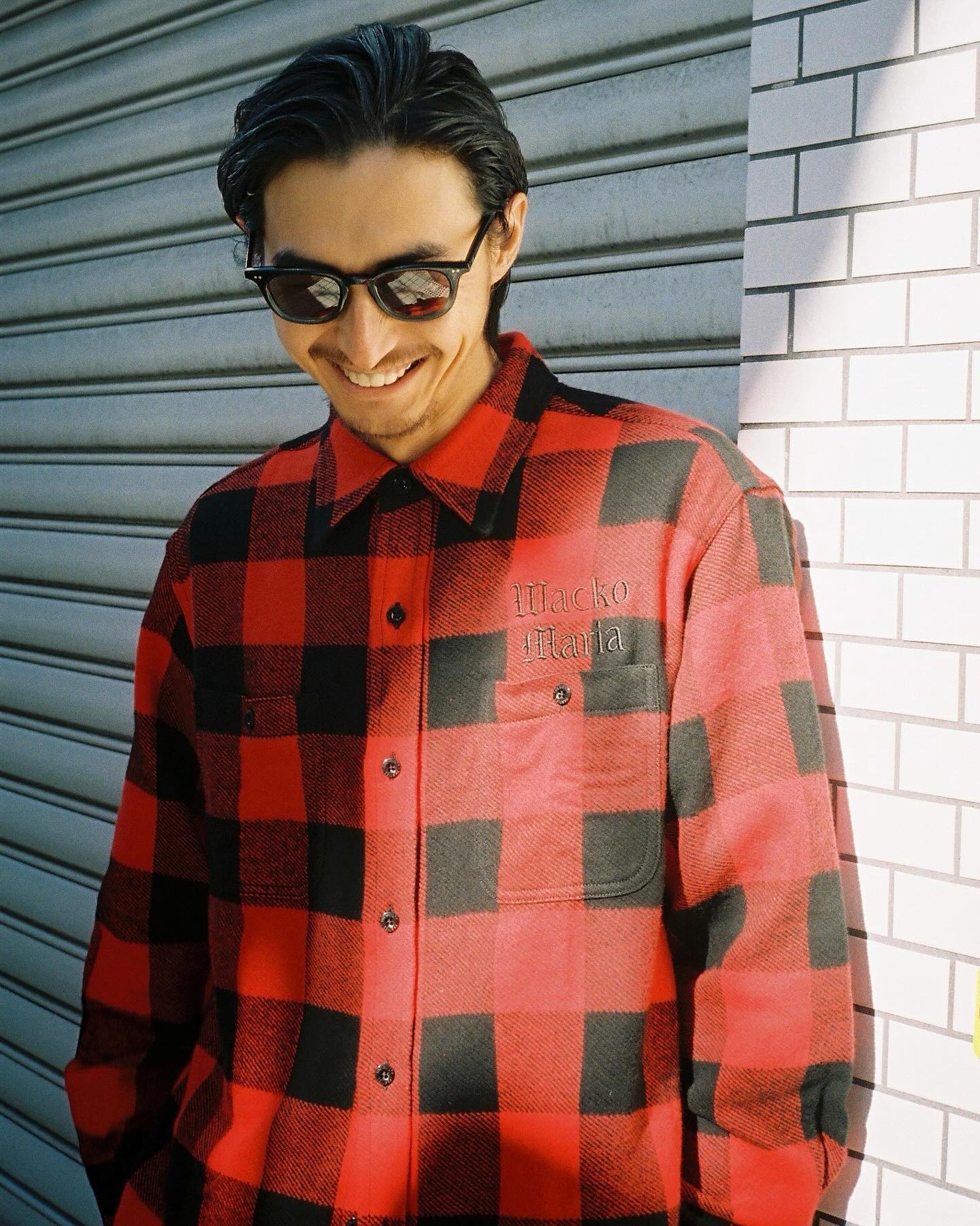 WACKO MARIA/BLOCK CHECK FLANNEL SHIRT（BLUE）［ブロックチェック