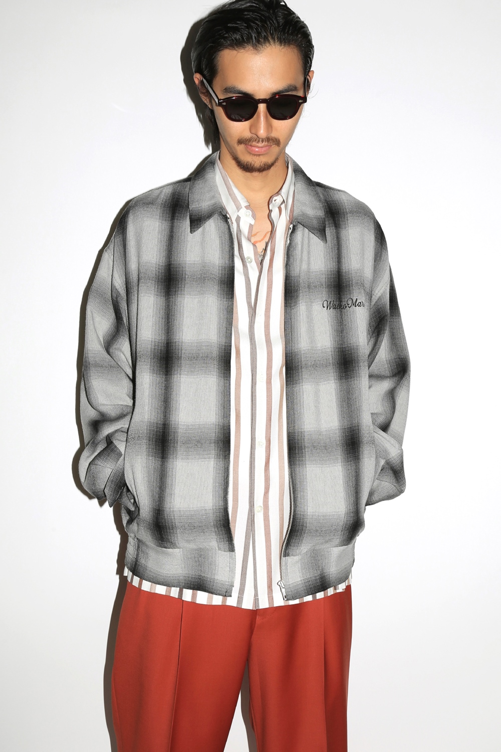 WACKO MARIA/OMBRE CHECK 50'S JACKET（BROWN）［オンブレチェック50'S