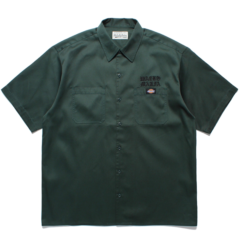 WACKO MARIA/DICKIES / WORK SHIRT（GREEN）［ワークシャツ-24春夏